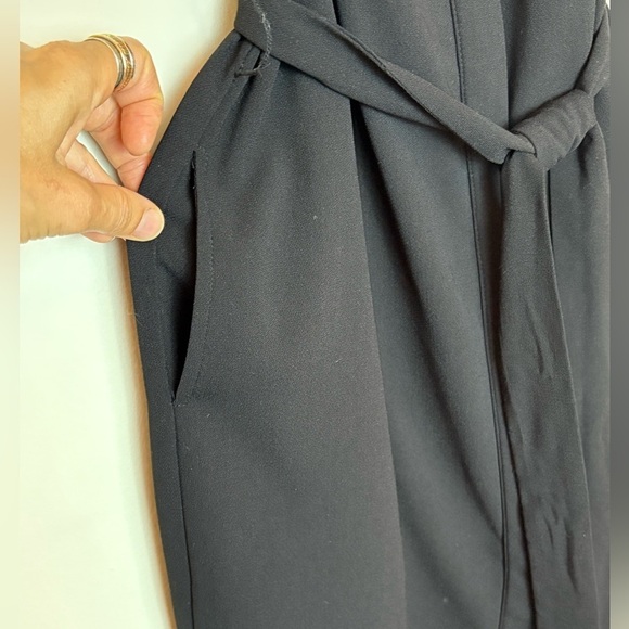 Black Midi Shirt Dress with tie belt EUC - Picture 4 of 11